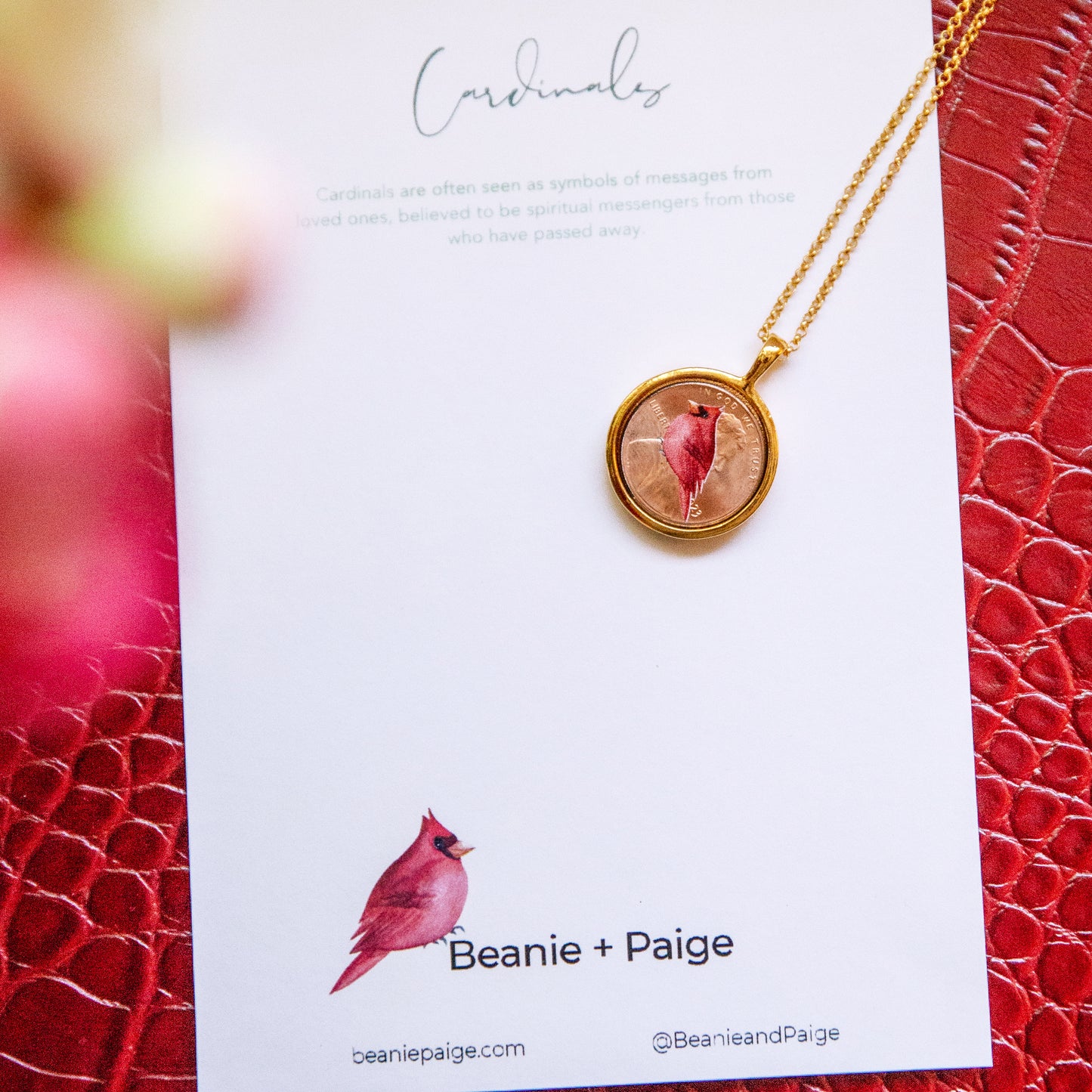 Personalized Cardinal Photo Locket Necklace