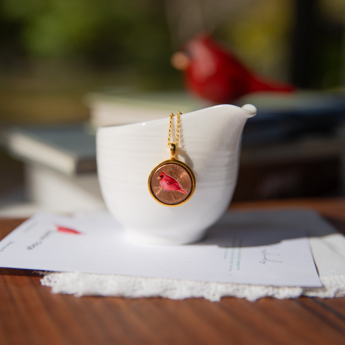 Personalized Cardinal Photo Locket Necklace