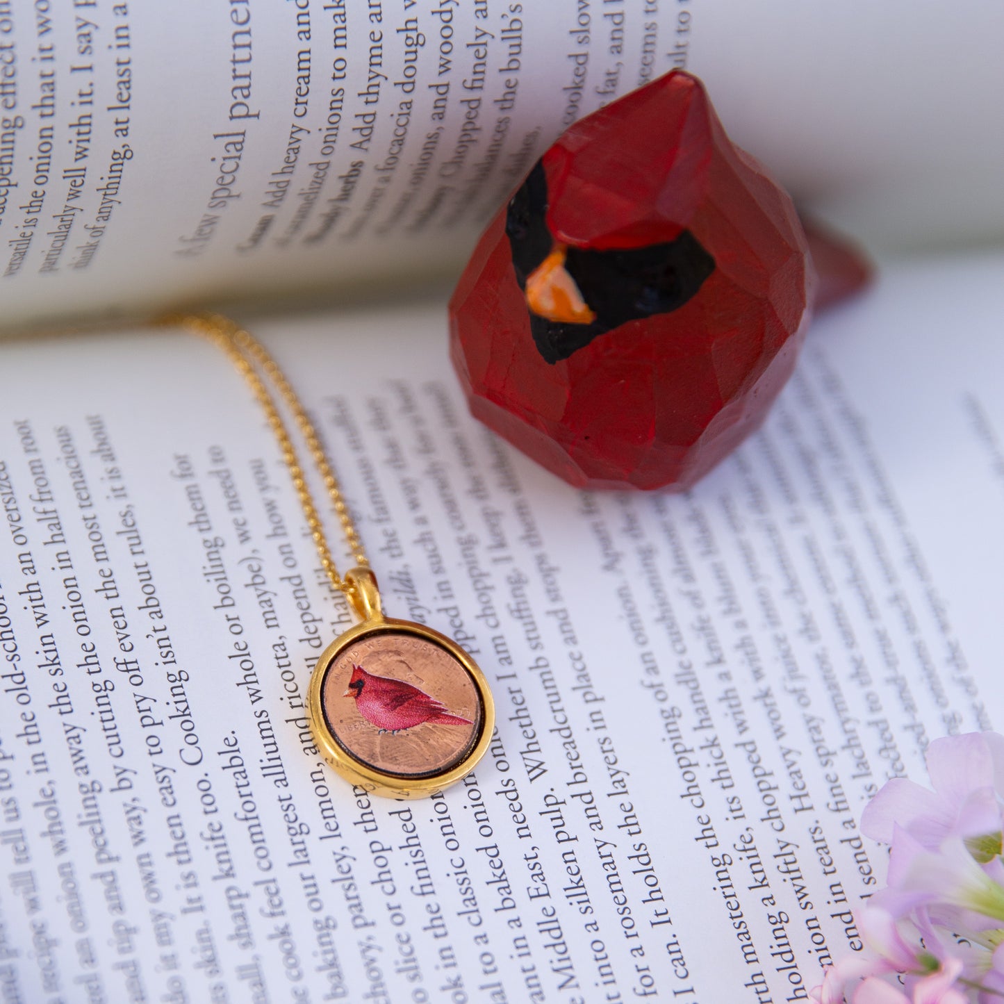Personalized Cardinal Photo Locket Necklace