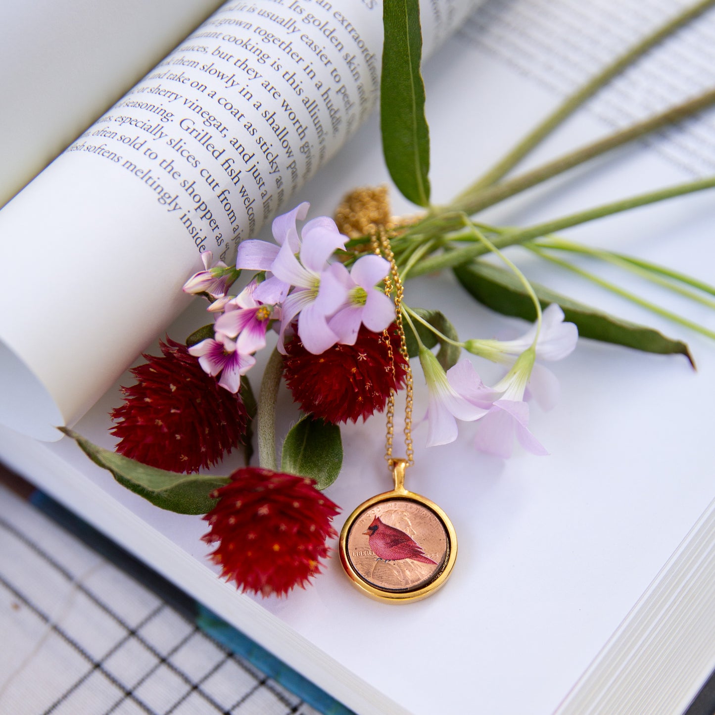 Personalized Cardinal Photo Locket Necklace
