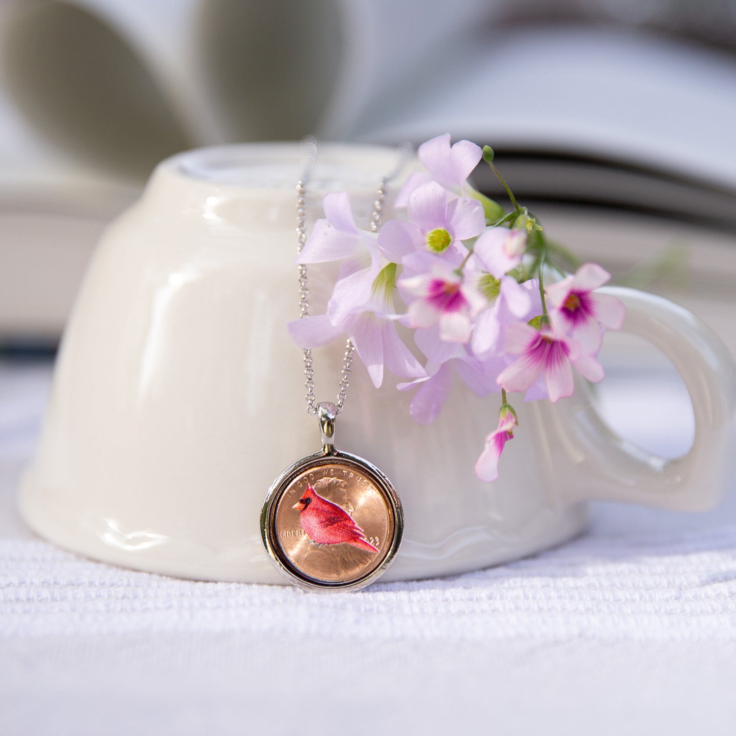 Personalized Cardinal Photo Locket Necklace