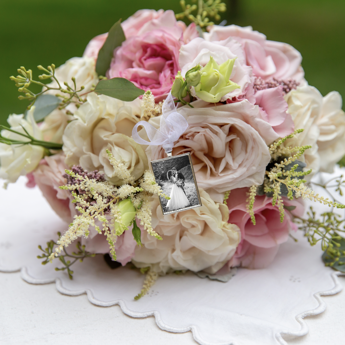Personalized Rectangle Photo Bridal Charm