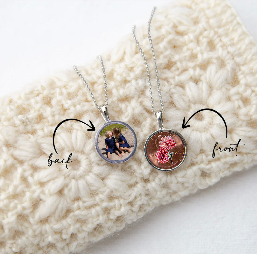 May Lily of the Valley Flower Locket with Photo