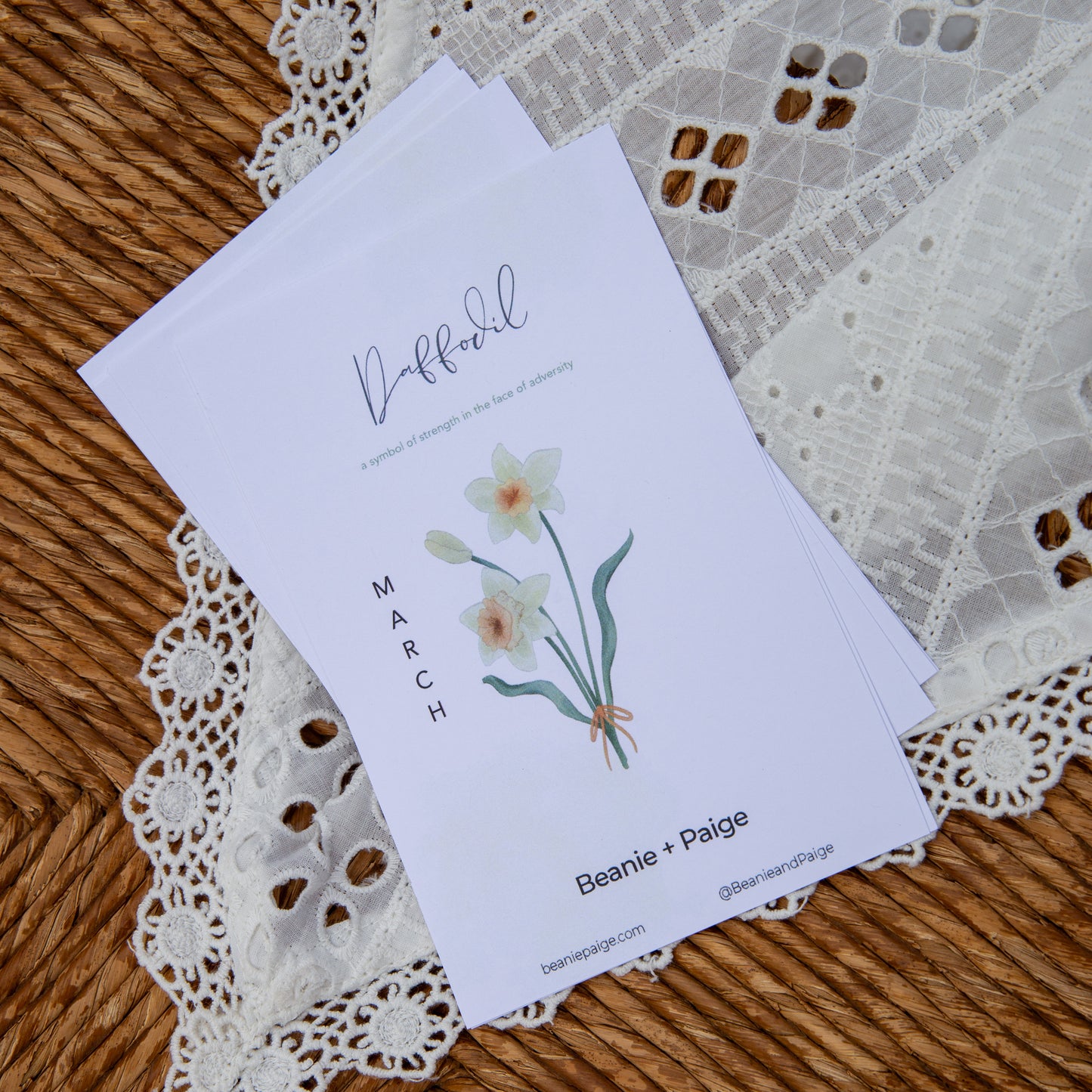 March Daffodil Flower Locket with Photo