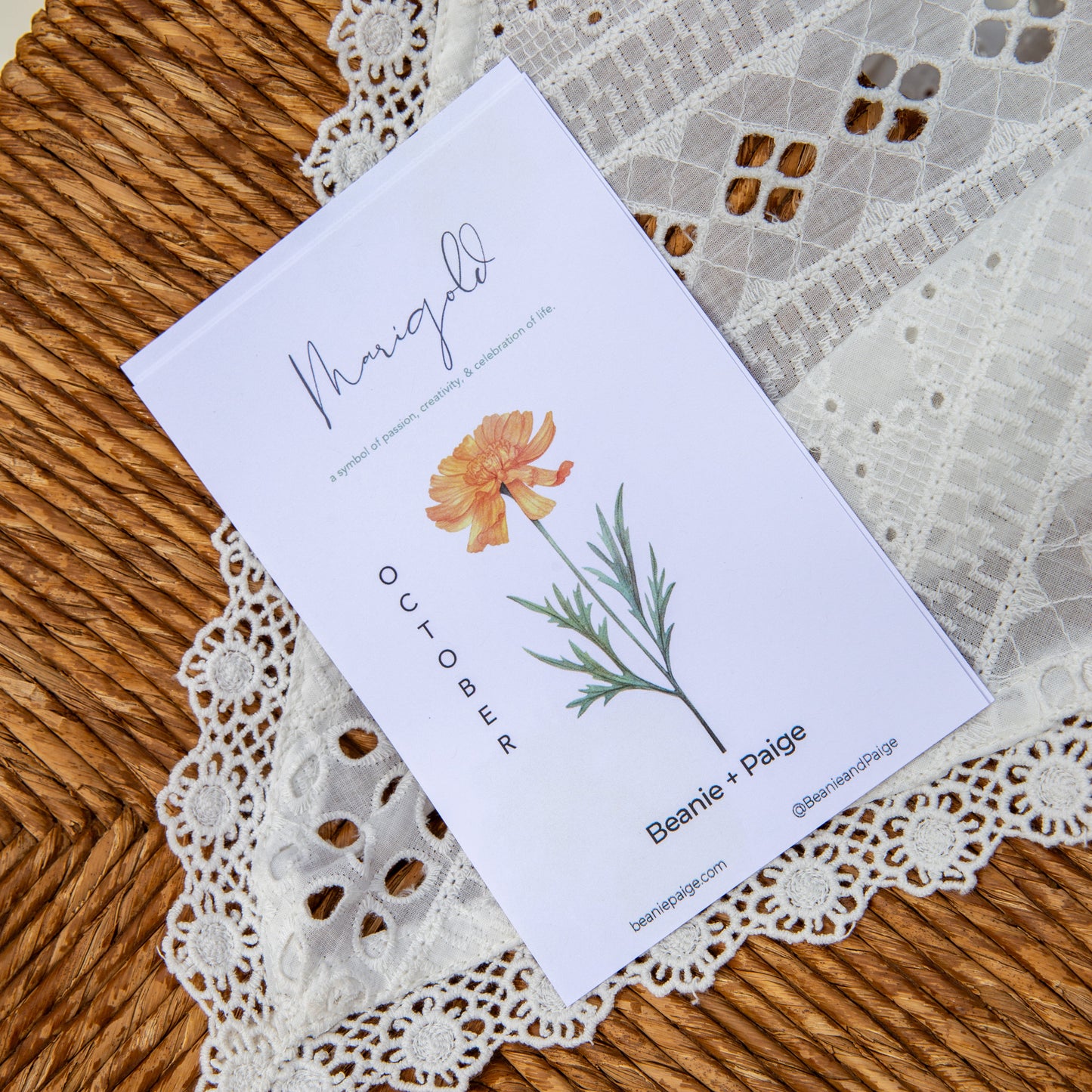 October Marigold Flower Locket with Photo