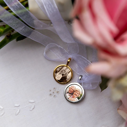 Personalized Round Photo Bridal Charm