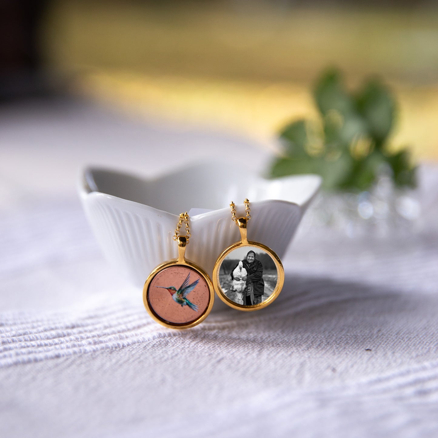 Personalized Hummingbird Photo Locket Necklace
