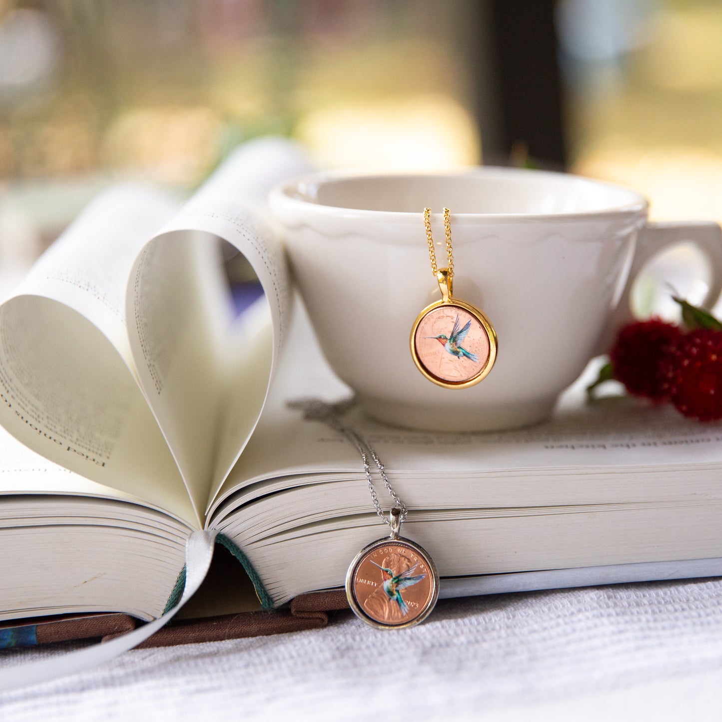 Personalized Hummingbird Photo Locket Necklace