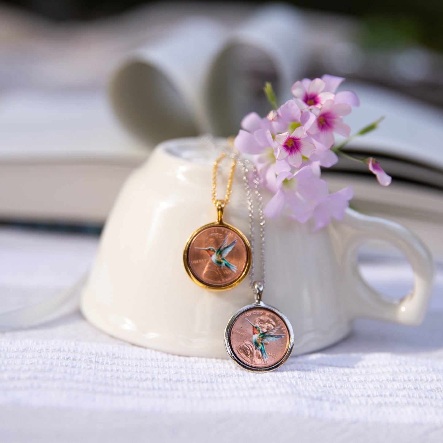 Personalized Hummingbird Photo Locket Necklace