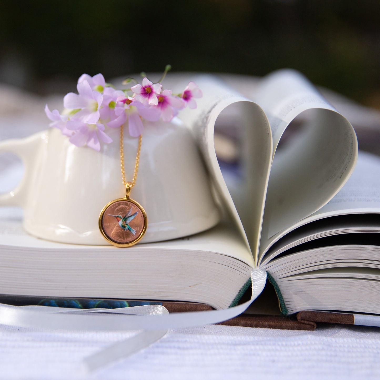 Personalized Hummingbird Photo Locket Necklace