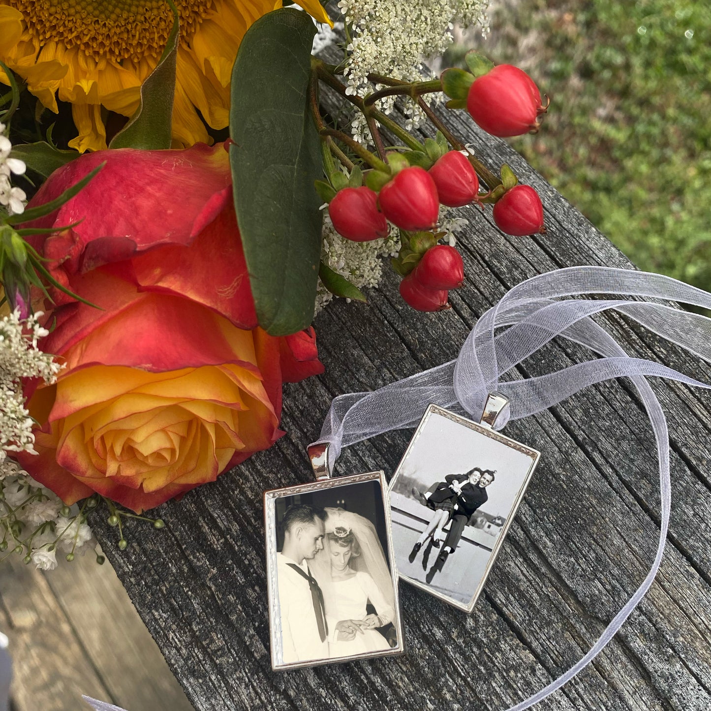 Personalized Rectangle Photo Bridal Charm