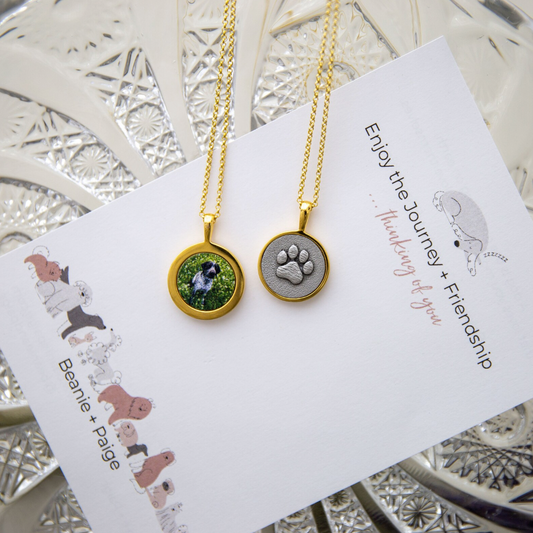 Personalized Dog Pawprint Custom Photo Necklace